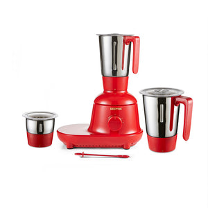 Geepas GSB44086 750W 3-in-1 Mixer Grinder | 3 Stainless Steel Jars & Copper Motor | Sharp Stainless Steel Blades | 3-Speed Control with Pulse Function | ABS Plastic Body