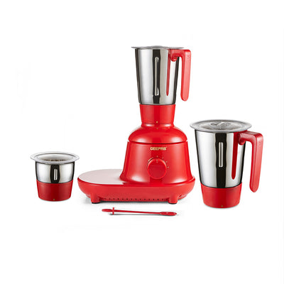 Geepas GSB44086 750W 3-in-1 Mixer Grinder | 3 Stainless Steel Jars & Copper Motor | Sharp Stainless Steel Blades | 3-Speed Control with Pulse Function | ABS Plastic Body