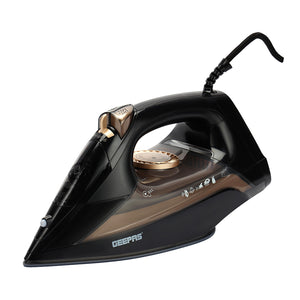 Geepas GSI7801  2400W Ceramic Steam Iron | Self-Cleaning Steam Iron | Ceramic-Coated Soleplate | Powerful Steam Boost | Three Ironing Modes |Vertical Steam Function