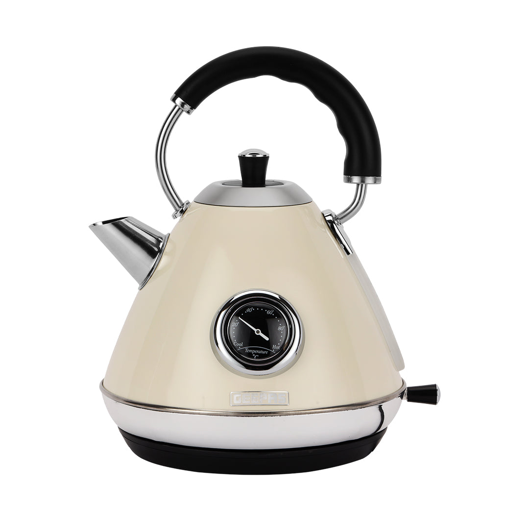 Geepas GK38073UK-CR Stainless Steel Cordless Kettle, 3000W Fast Boil Electric Jug, 1.7L Capacity, Strix Controller, Auto Shut-Off, Boil Dry Protection, 360° Base