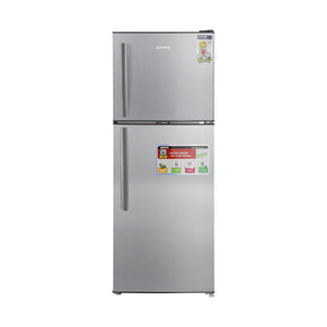 Geepas GRF2209SXE 200L Double Door Defrost Refrigerator | Instant Cooling |138L Net Capacity | Adjustable temperature control | tempered glass shelves | R600a refrigerant