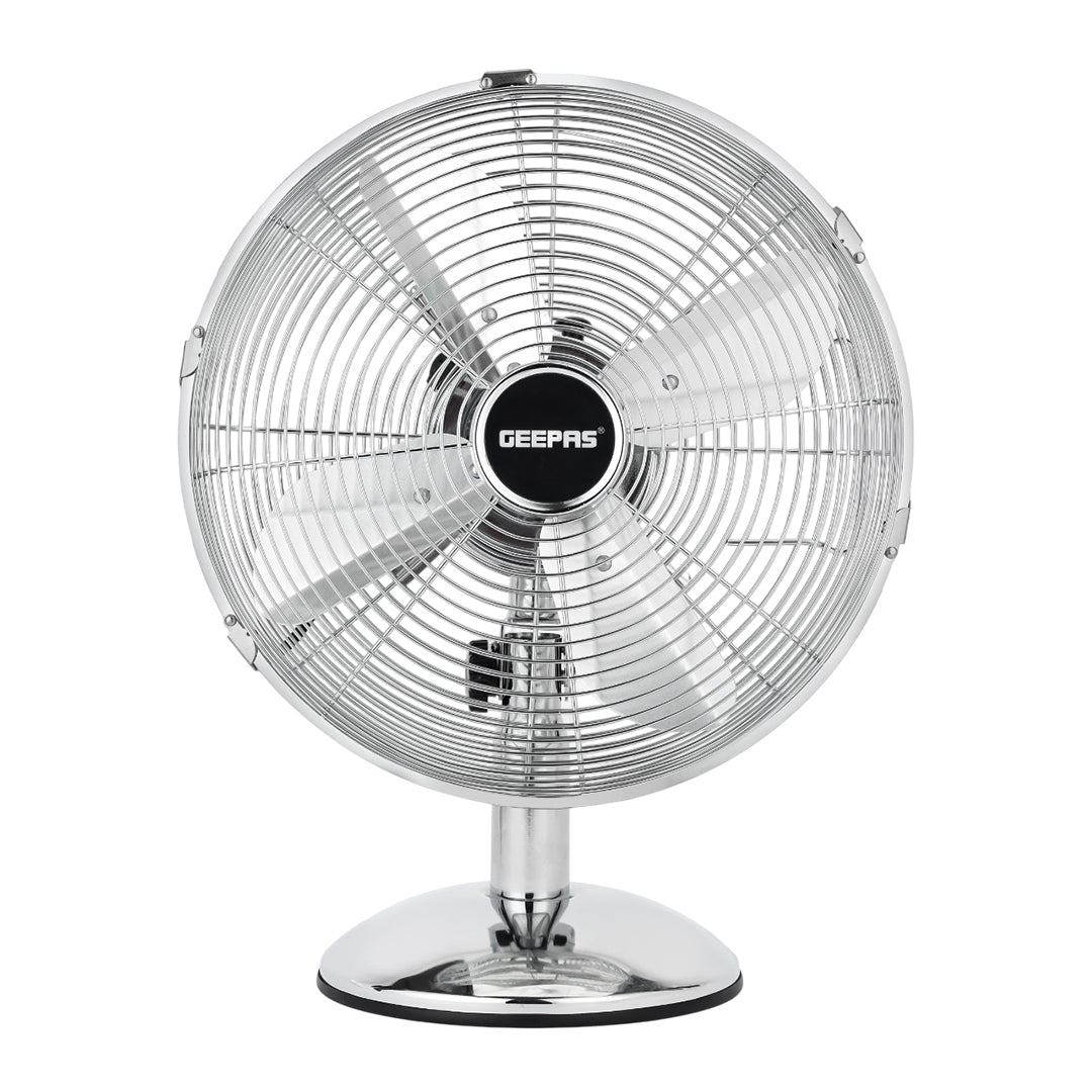 Geepas GF9610 12” Metal Table Fan | 3-Speed Powerful Cooling with High-Performance Motor | Durable Metal Body | Adjustable Tilt | Wide Oscillation | 2 Years Warranty