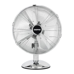 Geepas GF9610 12” Metal Table Fan | 3-Speed Powerful Cooling with High-Performance Motor | Durable Metal Body | Adjustable Tilt | Wide Oscillation | 2 Years Warranty