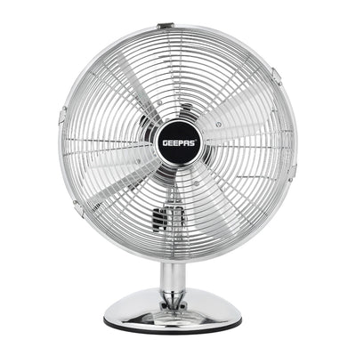 Geepas GF9610 12” Metal Table Fan | 3-Speed Powerful Cooling with High-Performance Motor | Durable Metal Body | Adjustable Tilt | Wide Oscillation | 2 Years Warranty