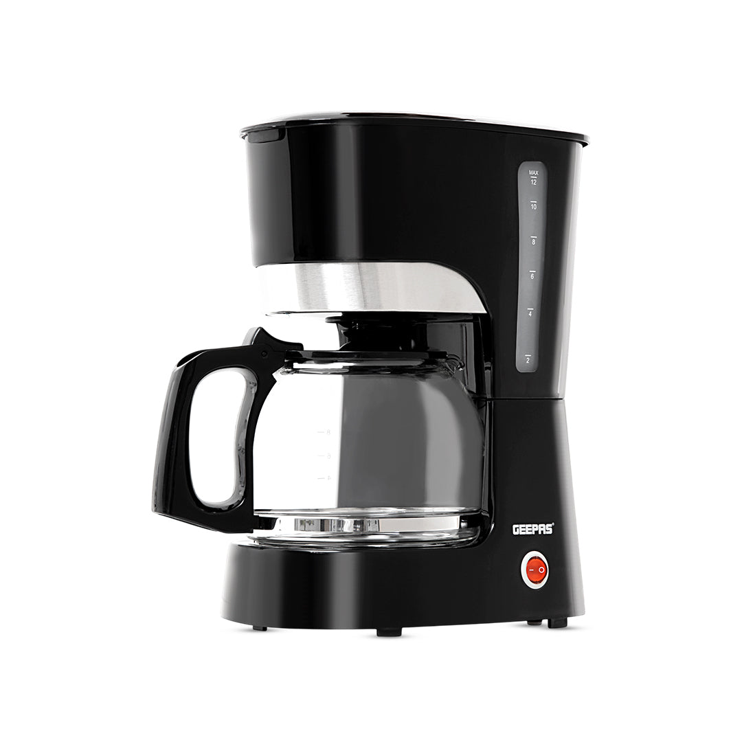 Geepas GCM6103 Coffee Maker | 1.5L Capacity| High-Temperature Glass Carafe| Permanent Nylon Filter| Transparent Water Gauge| Non-Stick Warming Plate| 1000W Power