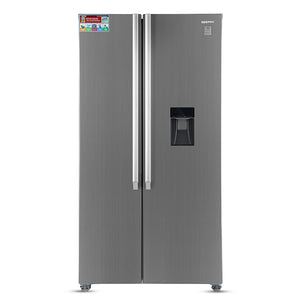 Geepas GRFS6622SWXHN Side by Side Refrigerator | 700L Gross Capacity | Inverter Compressor | Inverter Compressor |4 crystal drawers |R600a refrigerant | 1-Year Warranty