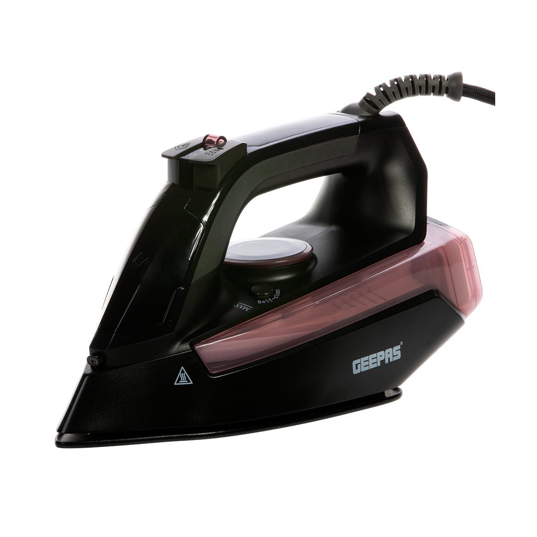 Geepas GSI24014UK 2400W Ceramic Steam Iron | Ceramic Soleplate |  Steam Burst & Self-Clean Function | Adjustable Temperature Control | Safe & Reliable Operation