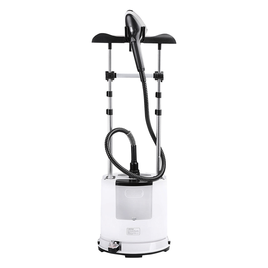 Geepas GGS25030 Multifunction Garment Steamer | 1.6L Water Tank| LCD Display| 5 Steam Levels| Stainless Steel Nozzle| Double Heating| 2180W Power| 2-in-1 Steamer & Iron