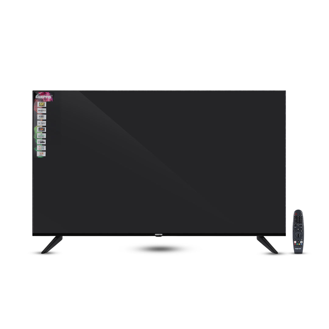 Geepas GLED7580SWUHD 75” 4K Ultra HD LED Smart TV |  WebOS Hub | Apple AirPlay | Frameless Design | MEMC Technology | 3 HDMI, 2 USB, Magic Air Mouse & Smart Apps