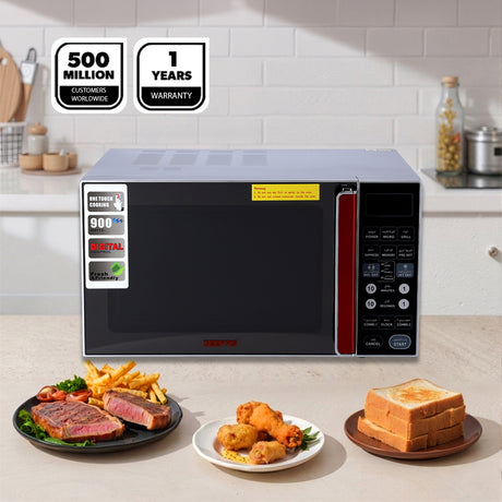 Geepas Digital Microwave Oven GMO1876 | 27L Capacity| 1400W Powerful Performance| Touch Control Panel| Multi-Cooking Functions| Defrost & Reheat Options| 1 Year Warranty