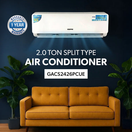Geepas 2 Ton Split AC-24K, R410A Refrigerant, High-Efficiency Piston Big Compressor,T3 Climate Design,Powerful Cooling, Energy Efficient, Durable and Reliable Performance