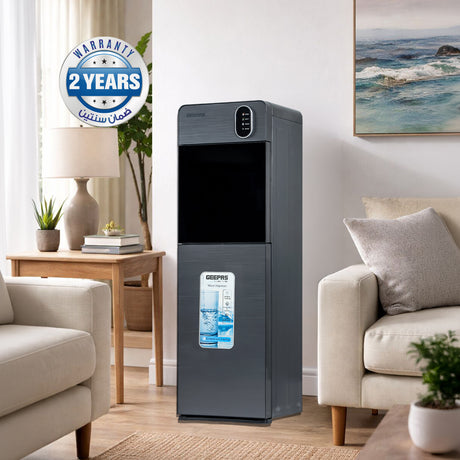 Geepas GWD17037 Bottom Loading Water Dispenser | Hot, Cold & Normal Water Options| Stainless Steel Water Tank| Fast Cooling Compressor System | 3 Tap Convenient Design