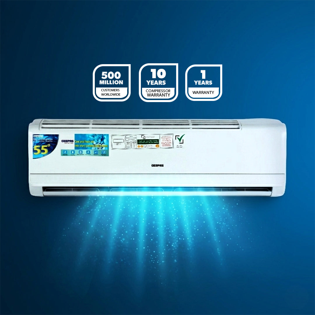 Geepas GACS2420RCA 2 Ton Split Air Conditioner | Full DC Inverter Compressor | 22000BTU Fast Cooling AC | 4D Airflow | Golden Fin & Self Cleaning for Home and Office Use