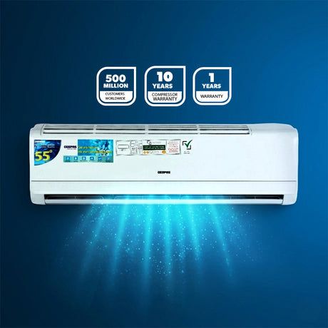 Geepas GACS2420RCA 2 Ton Split Air Conditioner | Full DC Inverter Compressor | 22000BTU Fast Cooling AC | 4D Airflow | Golden Fin & Self Cleaning for Home and Office Use