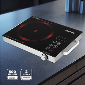 Geepas Digital Infrared Cooker GIC6920 | 2000W Ceramic Heating Element| Multi-Stage Cooking Options| Touch Control| 4-Digit LED Display| Portable Design| 2 Year Warranty