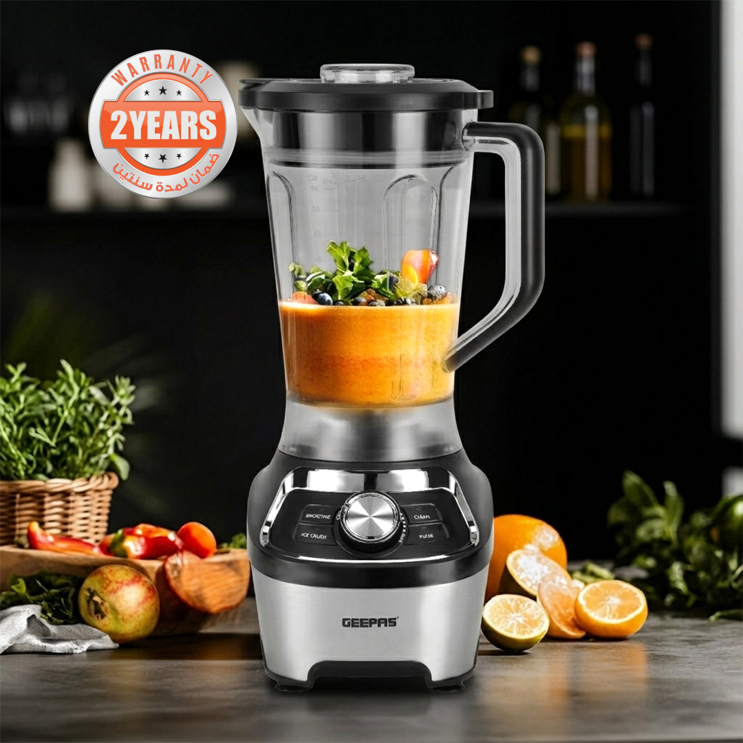Geepas GSB44116UK Professional Blender with 1200W Peak Power Motor | 1.8L BPA-Free Tritan Jar | Variable Speed Control | Pulse Function & Ice Crush Technology | Durable