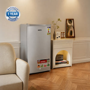 Geepas GRF119SPE 110L Single Door Defrost Refrigerator |92L Net Capacity |Quick Cooling technology |single door design | Mechanical temperature control |R600a refrigerant