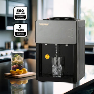 Geepas GWD17044 Tabletop Water Dispenser|Hot, Cold & Normal Water |3-Tap Design| Child Safety Lock|SUS304 Stainless Steel Tank & Dry Heating Protection for Home & Office