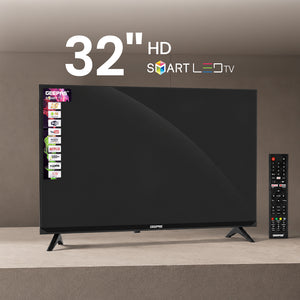 Geepas GLED3202SEHD 32-Inch Smart LED TV | HD Ready Android TV with HDMI & USB | MEMC Technology | HQ Sound System | Full Color Optimizer | Energy Saving Technology