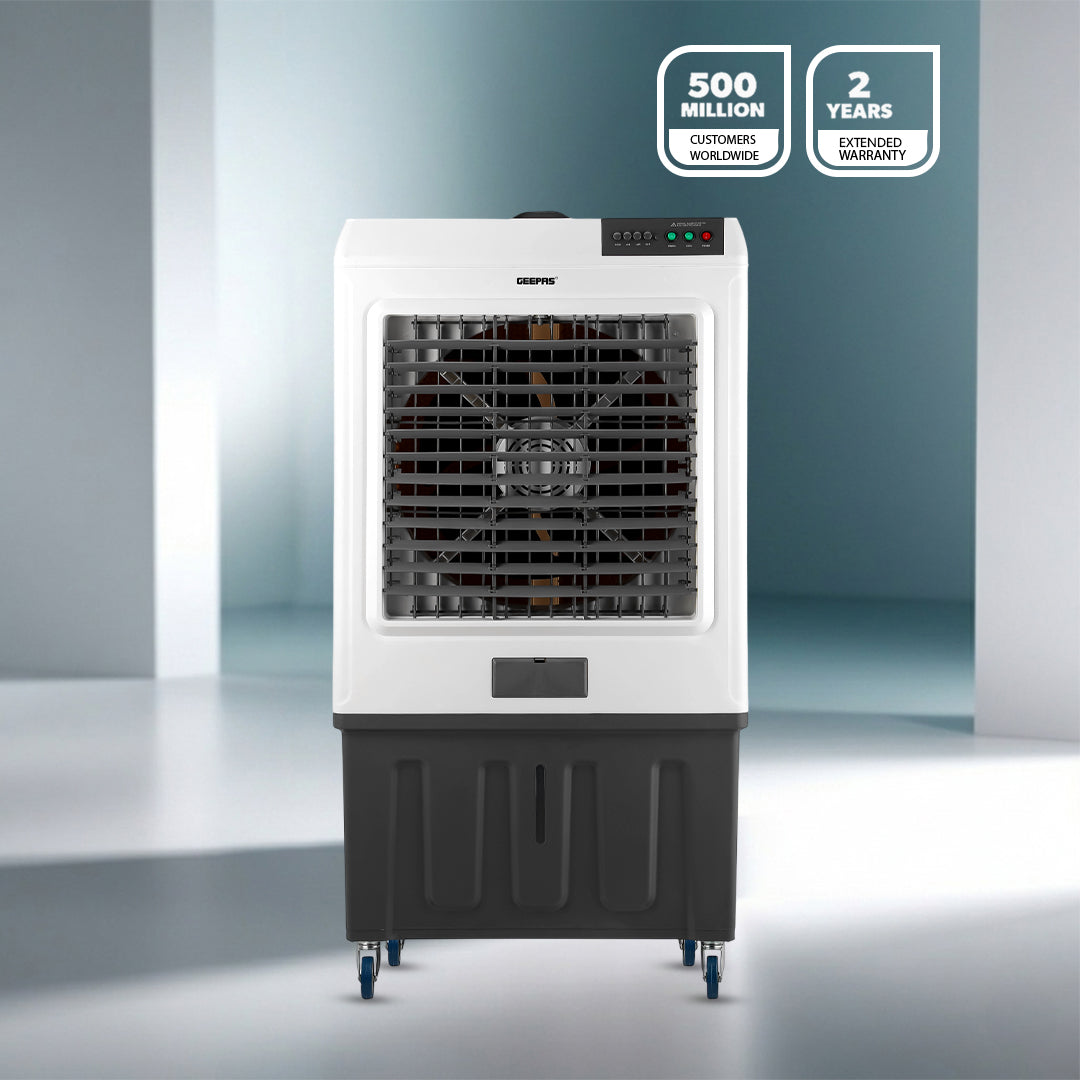Geepas GAC16019 Air Cooler | 100L Large Water Tank| Powerful 800m³/h Airflow| 3 Adjustable Wind Speeds| 450W  Motor| Energy Efficient Cooling System| 2 Years Warranty
