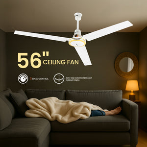 Geepas GF9428 56 Inch Ceiling Fan | 3 Speed Control| Rust Resistant Blades| Energy Efficient Motor| High Air Delivery for Maximum Cooling| Perfect for Home & Office Use