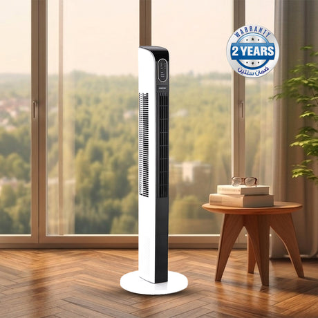 Geepas GF21167 Digital Tower Fan | 3 Wind Modes & 3 Speed Settings | Remote Control | 10-Hour Timer | LED Display | Powerful Airflow |  Safe Operation| 2 Years Warranty