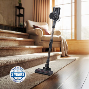 Geepas GVC19046UK Cordless 2-in-1 Stick Vacuum Cleaner with 29.6V Lithium-Ion Battery | 33kPa Suction Power | Flexible Bend Tube | LED Touch Panel | 55-Min Runtime