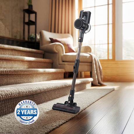 Geepas GVC19046UK Cordless 2-in-1 Stick Vacuum Cleaner with 29.6V Lithium-Ion Battery | 33kPa Suction Power | Flexible Bend Tube | LED Touch Panel | 55-Min Runtime