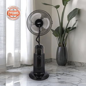 Geepas GF21161 16-Inch Mist Fan with LCD Display | 3 Wind Speeds| 3 Cooling Modes| 7.5-Hour Timer| 2L Water Tank| Remote Control| 100% Copper Motor| 2 Years Warranty