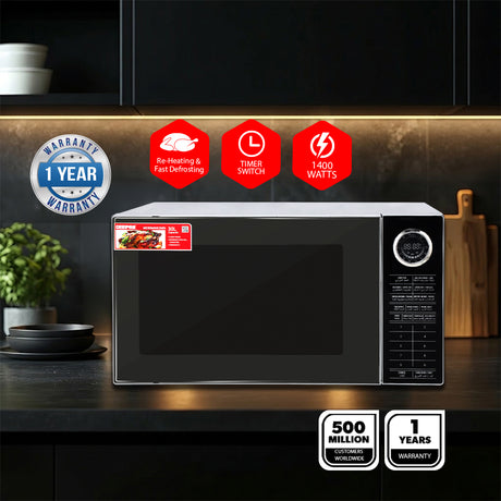 Geepas 30L Convection Microwave Oven  GMO2706CB | Grill, Microwave & Convection Functions | Digital Control | Multi-Stage Cooking | 1400W Power |  1-Year Warranty