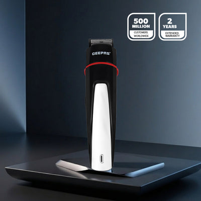 Geepas GTR8128 7-in-1 Grooming Kit with Precision Trimmer | USB & Type-C Charging | 600mAh Li-ion Battery | Multi-Function Beard Hair Trimmer for Men Grooming Use