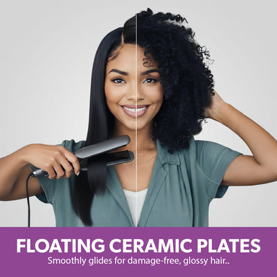 Geepas GHS86005 Digital Thermo-Ceramic Hair Straightener | LED Display | 230°C Heat| Floating Ceramic Plates| Fast Heat Recovery| Lockable Handle & Auto Shut Off Safety