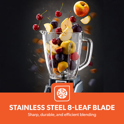 Geepas GSB44037 2000W High-Power Blender | 2L Unbreakable Jar| 16 Speed Control with Pulse| Stainless Steel Blade for Smoothies, Ice Crushing & Daily Food Preparation