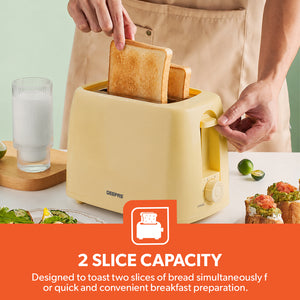 Geepas GBT36550UK-BG 2 Slice Bread Toaster 650W with 6 Browning Settings | Removable Crumb Tray | Cancel Function | Cord Storage and Compact Kitchen Design | Durable