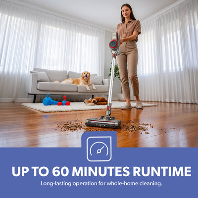 Geepas GVC19041UK Cordless 2-in-1 Stick and  Handheld Vacuum Cleaner | Lightweight Floor-to-Ceiling Cleaning | Multi-Surface Performance | Low Maintenance Design