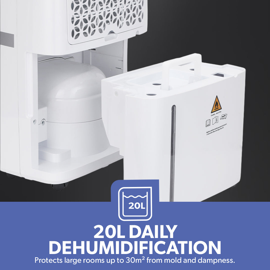 Geepas GDH21218UK 20L Dehumidifier with Touch Control Panel | Child Lock Safety | Humidity Indicator Light | Portable Moisture Control Unit for Home, Office & Basement