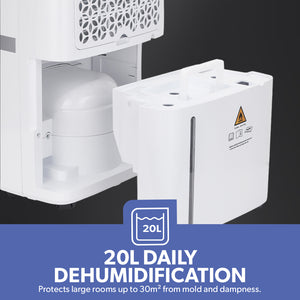 Geepas GDH21218UK 20L Dehumidifier with Touch Control Panel | Child Lock Safety | Humidity Indicator Light | Portable Moisture Control Unit for Home, Office & Basement