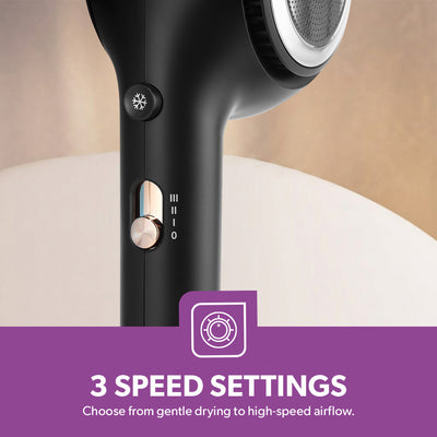 Geepas GH8645 1800W Hair Dryer | DC Motor| 3 Speed Settings| Cool Shot Function| Detachable Concentrator Nozzle| Professional Hair Drying & Styling | 2 Years Warranty
