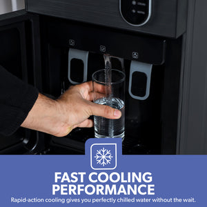 Geepas GWD17037 Bottom Loading Water Dispenser | Hot, Cold & Normal Water Options| Stainless Steel Water Tank| Fast Cooling Compressor System | 3 Tap Convenient Design