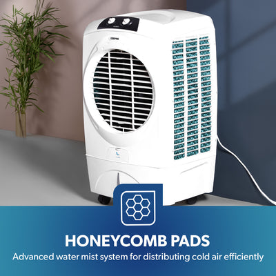 Geepas GAC9603 Air Cooler | 45L Large Capacity with Powerful Airflow | Efficient Honeycomb Cooling Pads| Adjustable Speed |  Water Level Indicator| 2 Years Warranty