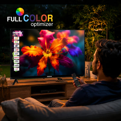 Geepas GLED3202SEHD 32-Inch Smart LED TV | HD Ready Android TV with HDMI & USB | MEMC Technology | HQ Sound System | Full Color Optimizer | Energy Saving Technology