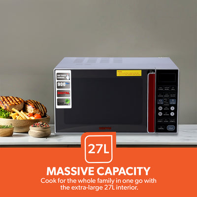 Geepas Digital Microwave Oven GMO1876 | 27L Capacity| 1400W Powerful Performance| Touch Control Panel| Multi-Cooking Functions| Defrost & Reheat Options| 1 Year Warranty