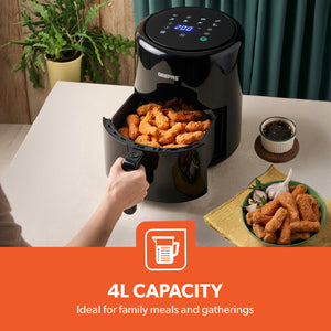 Geepas Digital Air Fryer- GAF37512T/4.0 L Pot, with Vortex Air Frying Technology/Multiple Function, 1-60 Min Timer, Temperature 80-200 Degree Celsius/Touch Screen Control