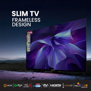 Geepas GLED7580SWUHD 75” 4K Ultra HD LED Smart TV |  WebOS Hub | Apple AirPlay | Frameless Design | MEMC Technology | 3 HDMI, 2 USB, Magic Air Mouse & Smart Apps