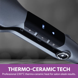 Geepas GHS86005 Digital Thermo-Ceramic Hair Straightener | LED Display | 230°C Heat| Floating Ceramic Plates| Fast Heat Recovery| Lockable Handle & Auto Shut Off Safety