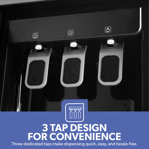 Geepas GWD17037 Bottom Loading Water Dispenser | Hot, Cold & Normal Water Options| Stainless Steel Water Tank| Fast Cooling Compressor System | 3 Tap Convenient Design
