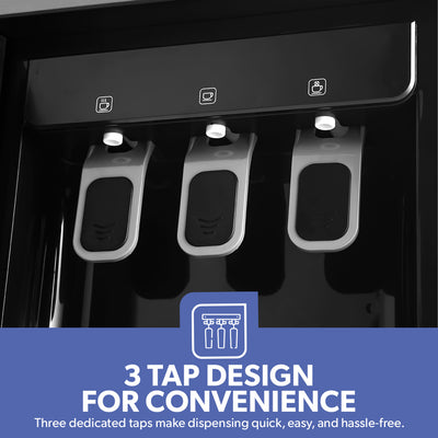 Geepas GWD17037 Bottom Loading Water Dispenser | Hot, Cold & Normal Water Options| Stainless Steel Water Tank| Fast Cooling Compressor System | 3 Tap Convenient Design