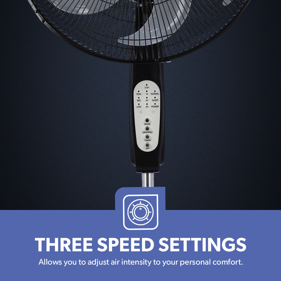 Geepas GF21112 16 Inch Stand Fan with Remote Control | 60W Power| 3 Speed Settings| 5 Durable AS Blades| 7.5 Hour Timer| Wide Oscillation Function| 2 Years Warranty