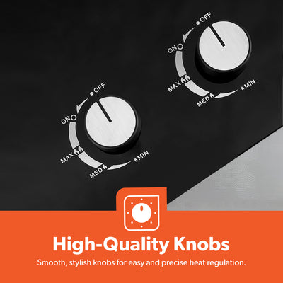 Geepas GGC31018 2-In-1 Built-In Gas Hob |  Premium Tempered Glass Panel |  Sabaf Burners |  Automatic Ignition System & Low Gas Consumption for Modern Kitchens