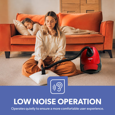 Geepas GVC2594 Vacuum Cleaner |Powerful 2200W Motor |1.5L Dust Bag Capacity | Low Noise Design| Dust Full Indicator |Compact Home Cleaning Vacuum Cleaner| 2 Year Warranty